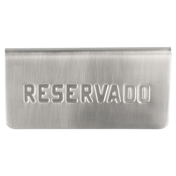 Garcia De Pou PLACA PARA MESA "RESERVADO" 12x5 4x5 9 CM PLATEADO INOX (1 UNID.)