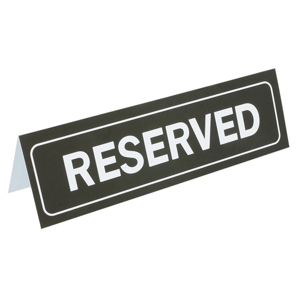 Garcia De Pou PLACA PARA MESA "RESERVED" 18x5 5 CM NEGRO PVC (1 UNID.)