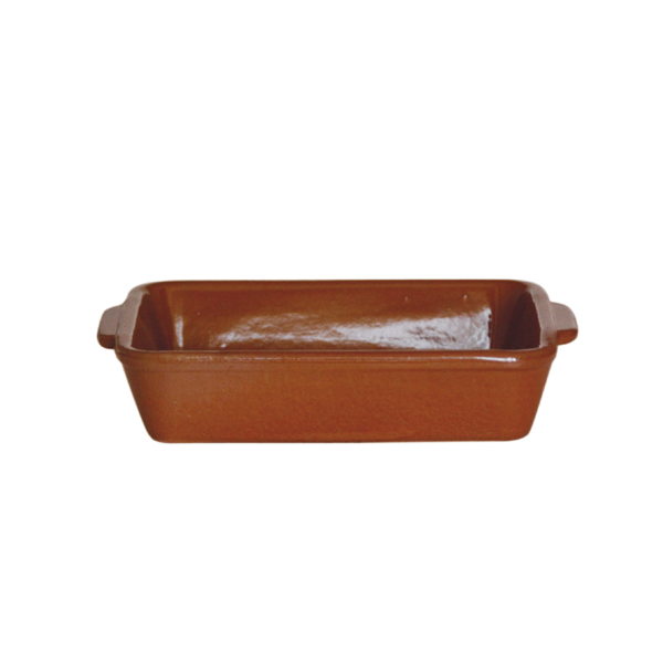 Garcia de pou PLATAS RECTANGULARES DE LOZA 500 ML 18x13 2x4 CM MARRÓN ROJIZO CERÁMICA (12 UNID.)