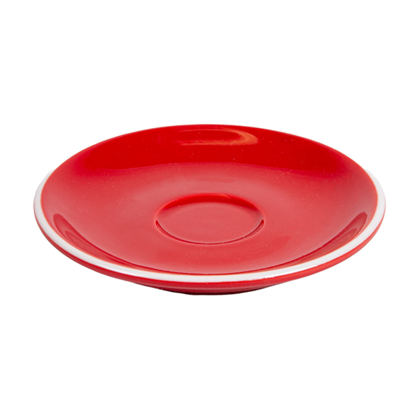 Garcia de pou PLATILLOS CAFÉ 'AKALA' Ø12 4x2 CM ROJO/BLANCO PORCELANA (6 UNID.)