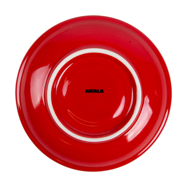 Garcia De Pou PLATILLOS CAFÉ 'AKALA' Ø14 1x2 5 CM ROJO/BLANCO PORCELANA (6 UNID.)