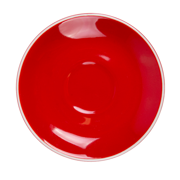 Garcia de pou PLATILLOS CAFÉ 'AKALA' Ø14 1x2 5 CM ROJO/BLANCO PORCELANA (6 UNID.)