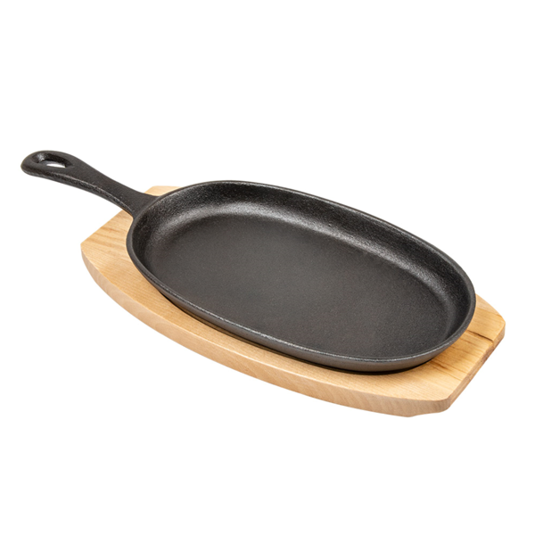 Garcia De Pou PLATO CAMPESTRE + BASE DE MADERA 23 5x13 5 CM NEGRO HIERRO (8 UNID.)