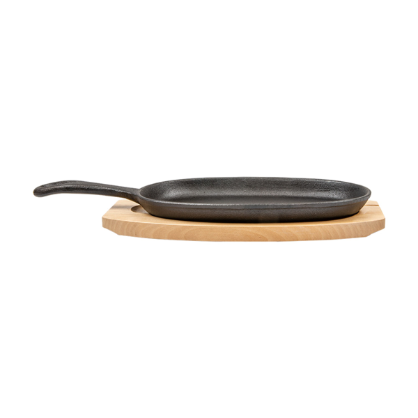 Garcia De Pou PLATO CAMPESTRE + BASE DE MADERA 23 5x13 5 CM NEGRO HIERRO (8 UNID.)