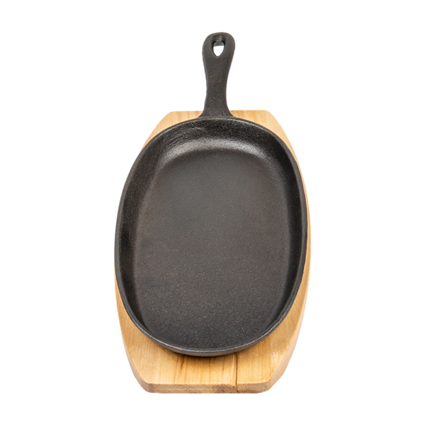 Garcia De Pou PLATO CAMPESTRE + BASE DE MADERA 23 5x13 5 CM NEGRO HIERRO (8 UNID.)