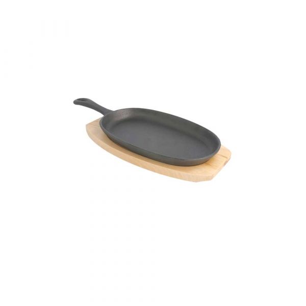 Garcia de pou PLATO CAMPESTRE + BASE DE MADERA 23 5x13 5 CM NEGRO HIERRO (8 UNID.)