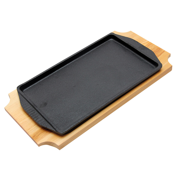 Garcia de pou PLATO CAMPESTRE + BASE DE MADERA 31x18 CM NEGRO HIERRO (8 UNID.)