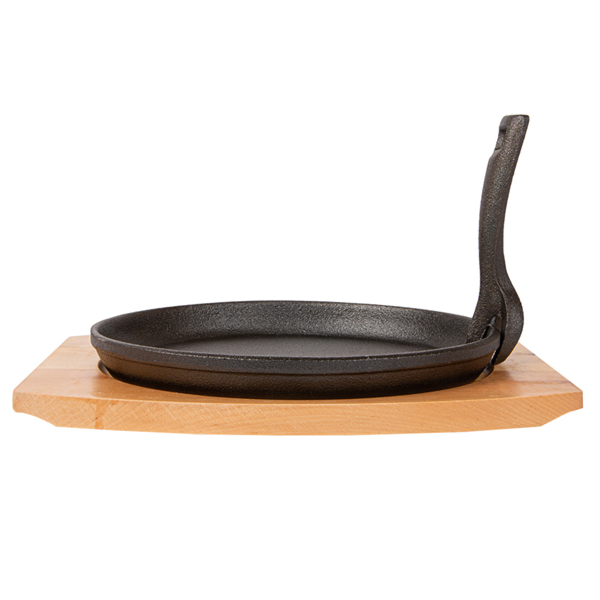 Garcia De Pou PLATO CAMPESTRE + BASE DE MADERA Ø 22 CM NEGRO HIERRO (8 UNID.)