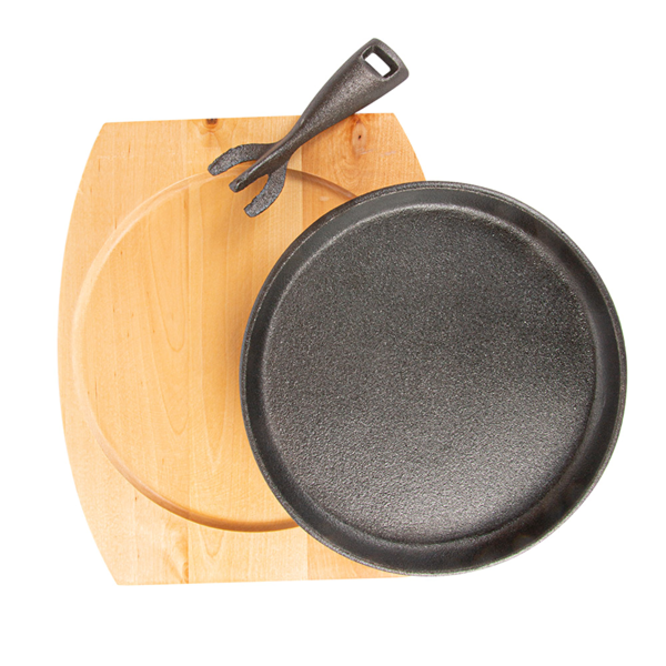 Garcia De Pou PLATO CAMPESTRE + BASE DE MADERA Ø 22 CM NEGRO HIERRO (8 UNID.)