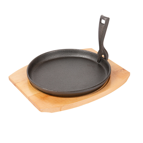 Garcia de pou PLATO CAMPESTRE + BASE DE MADERA Ø 22 CM NEGRO HIERRO (8 UNID.)