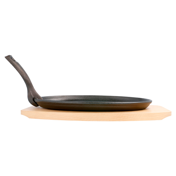 Garcia De Pou PLATO CAMPESTRE OVAL + BASE DE MADERA 27x18x2 CM NEGRO HIERRO (8 UNID.)