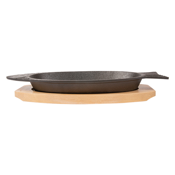 Garcia De Pou PLATO PESCADO + BASE DE MADERA 32x13 CM NEGRO HIERRO (8 UNID.)