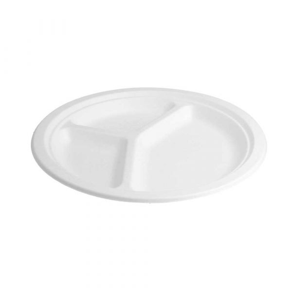 Garcia de pou PLATOS 3 COMPART. 'BIONIC' Ø 26x2 6 CM BLANCO BAGAZO (800 UNID.)
