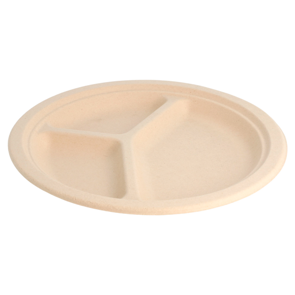 Garcia De Pou PLATOS 3 COMPART. 'BIONIC' Ø 26x2 6 CM NATURAL BAGAZO (800 UNID.)
