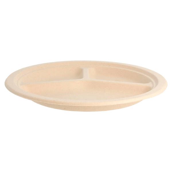 Garcia De Pou PLATOS 3 COMPART. 'BIONIC' Ø 26x2 6 CM NATURAL BAGAZO (800 UNID.)