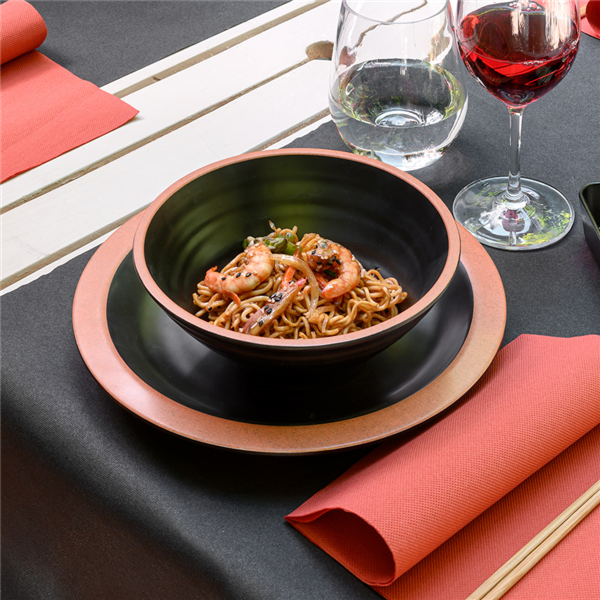 Garcia De Pou PLATOS 'ASAMI WARE' 180 ML Ø16x2 CM NEGRO MELAMINA (12 UNID.)