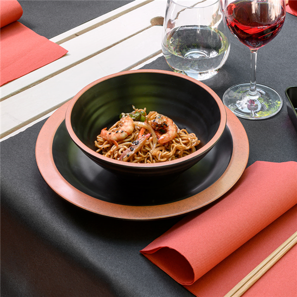Garcia De Pou PLATOS 'ASAMI WARE' 550 ML Ø22 9x3 CM NEGRO MELAMINA (12 UNID.)
