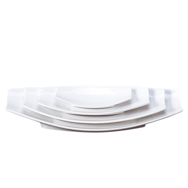 Garcia de pou PLATOS BARQUILLA 26 2x13x3 7 CM BLANCO PORCELANA (6 UNID.)
