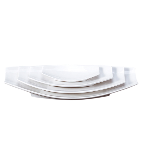 Garcia de pou PLATOS BARQUILLA 33 5x16 8x4 7 CM BLANCO PORCELANA (6 UNID.)