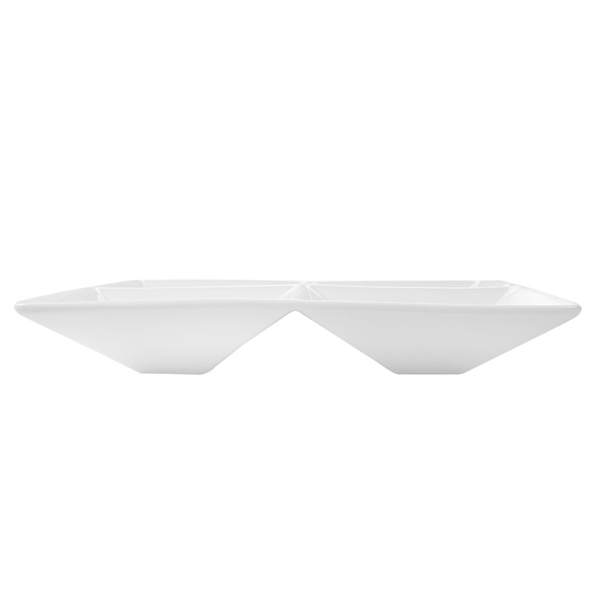 Garcia De Pou PLATOS CUADRADOS 4 COMPARTIMENTOS 24x24 CM BLANCO PORCELANA (12 UNID.)
