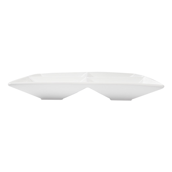 Garcia De Pou PLATOS CUADRADOS 4 COMPARTIMENTOS 29x29 CM BLANCO PORCELANA (6 UNID.)