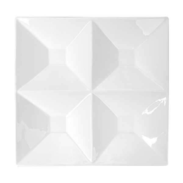Garcia De Pou PLATOS CUADRADOS 4 COMPARTIMENTOS 29x29 CM BLANCO PORCELANA (6 UNID.)