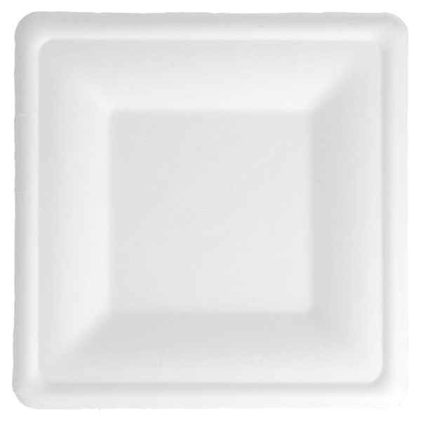 Garcia De Pou PLATOS CUADRADOS 'BIONIC' 16x16x1 5 CM BLANCO BAGAZO (500 UNID.)