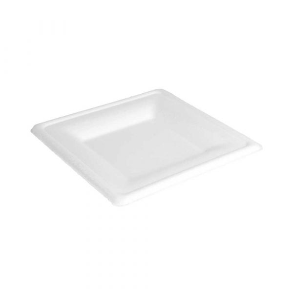 Garcia de pou PLATOS CUADRADOS 'BIONIC' 16x16x1 5 CM BLANCO BAGAZO (500 UNID.)