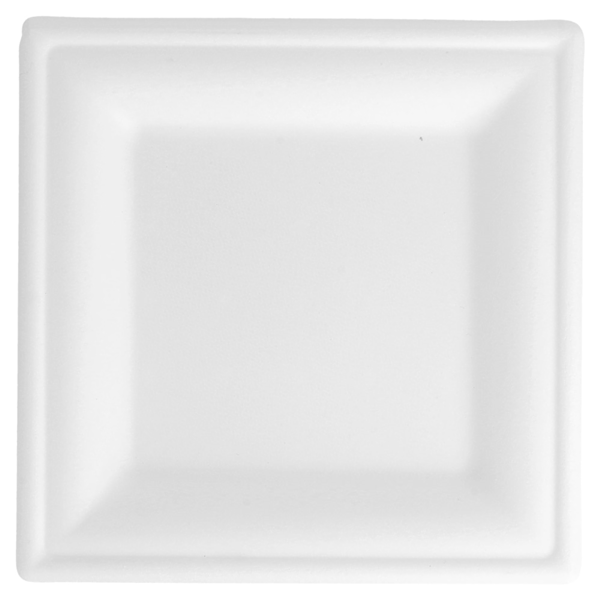 Garcia De Pou PLATOS CUADRADOS 'BIONIC' 16x16x1 CM BLANCO BAGAZO (1000 UNID.)