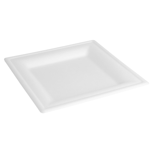 Garcia De Pou PLATOS CUADRADOS 'BIONIC' 16x16x1 CM BLANCO BAGAZO (1000 UNID.)