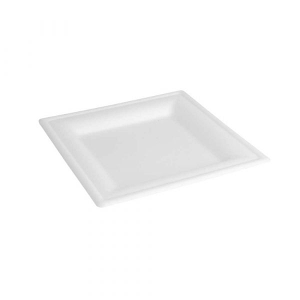 Garcia de pou PLATOS CUADRADOS 'BIONIC' 16x16x1 CM BLANCO BAGAZO (1000 UNID.)