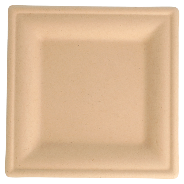 Garcia De Pou PLATOS CUADRADOS 'BIONIC' 16x16x1 CM NATURAL BAGAZO (1000 UNID.)