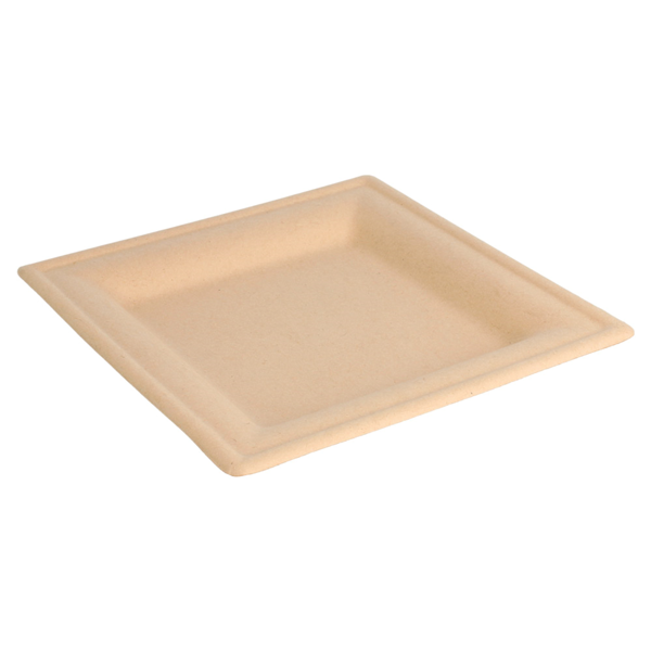 Garcia De Pou PLATOS CUADRADOS 'BIONIC' 16x16x1 CM NATURAL BAGAZO (1000 UNID.)