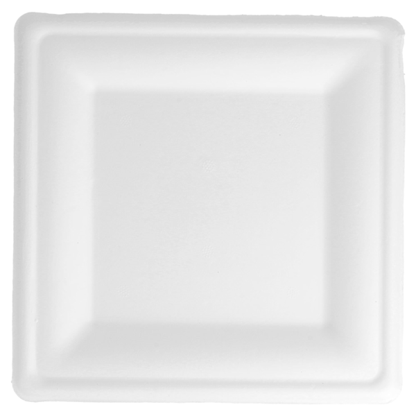 Garcia De Pou PLATOS CUADRADOS 'BIONIC' 20x20x1 5 CM BLANCO BAGAZO (500 UNID.)