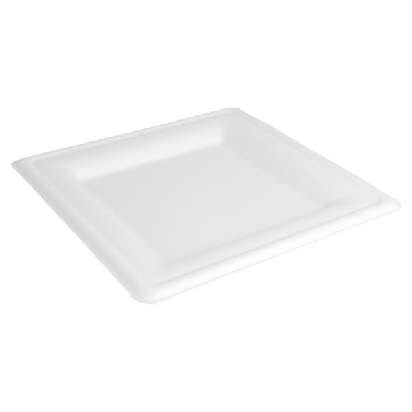 Garcia De Pou PLATOS CUADRADOS 'BIONIC' 20x20x1 5 CM BLANCO BAGAZO (500 UNID.)