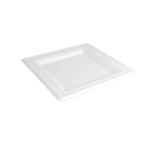 Garcia de pou PLATOS CUADRADOS 'BIONIC' 20x20x1 5 CM BLANCO BAGAZO (500 UNID.)