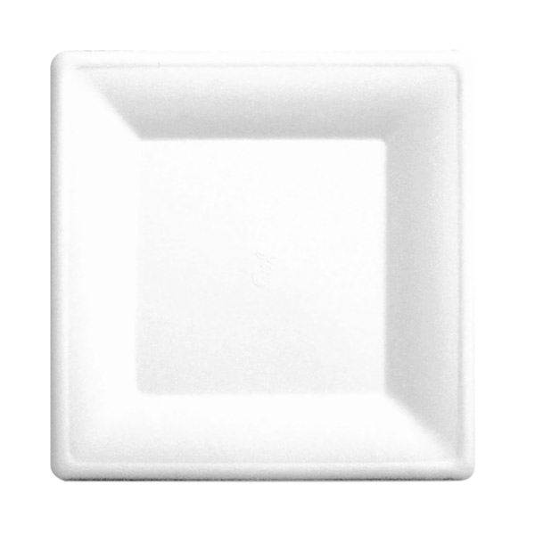 Garcia de pou PLATOS CUADRADOS 'BIONIC' 20x20x1 CM BLANCO BAGAZO (500 UNID.)