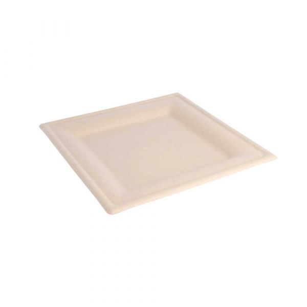 Garcia de pou PLATOS CUADRADOS 'BIONIC' 20x20x1 CM NATURAL BAGAZO (500 UNID.)