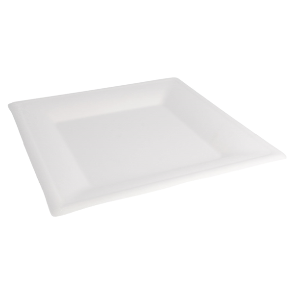 Garcia De Pou PLATOS CUADRADOS 'BIONIC' 26 2x26 2x1 4 CM BLANCO BAGAZO (500 UNID.)