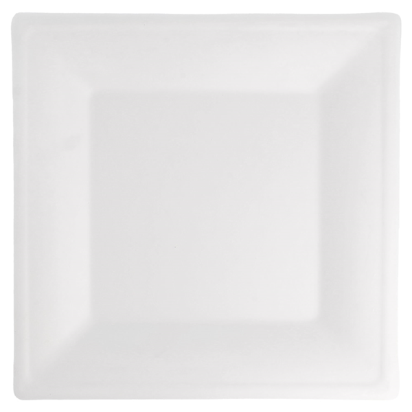 Garcia De Pou PLATOS CUADRADOS 'BIONIC' 26 2x26 2x1 4 CM BLANCO BAGAZO (500 UNID.)