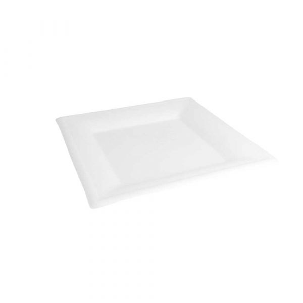Garcia de pou PLATOS CUADRADOS 'BIONIC' 26 2x26 2x1 4 CM BLANCO BAGAZO (500 UNID.)