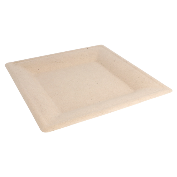 Garcia De Pou PLATOS CUADRADOS 'BIONIC' 26 2x26 2x1 4 CM NATURAL BAGAZO (500 UNID.)
