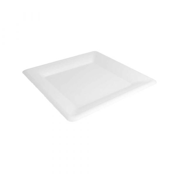 Garcia de pou PLATOS CUADRADOS 'BIONIC' 26 2x26 2x1 9 CM BLANCO BAGAZO (300 UNID.)