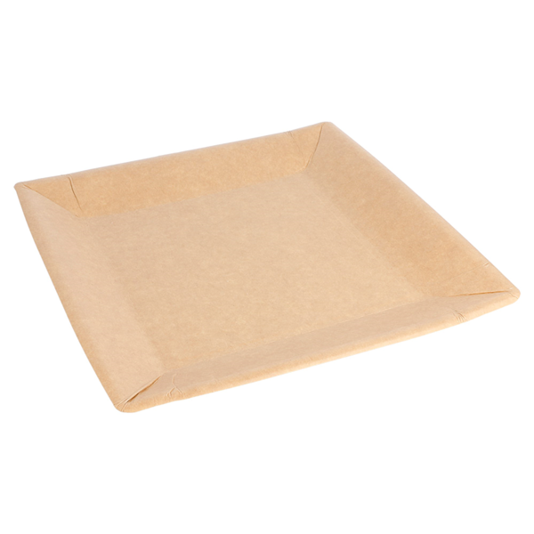 Garcia de pou PLATOS CUADRADOS LACADOS 255 G/M2 23x23 CM NATURAL CARTÓN (400 UNID.)