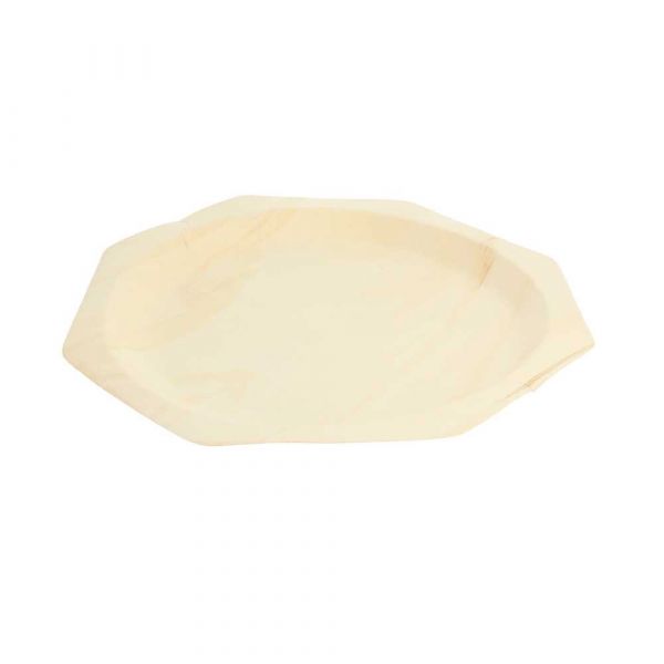 Garcia de pou PLATOS OCTOGONALES 'WOOD' Ø 26x2 2 CM NATURAL MADERA (50 UNID.)