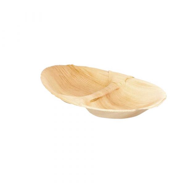 Garcia de pou PLATOS OVALES 2 COMPART. 'ARECA' 27x15x4 CM NATURAL ARECA (200 UNID.)