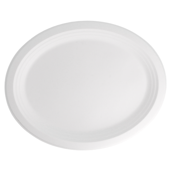 Garcia De Pou PLATOS OVALES 'BIONIC' 32x25 5x2 1 CM BLANCO BAGAZO (500 UNID.)