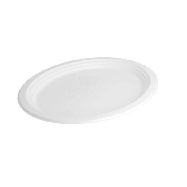 Garcia de pou PLATOS OVALES 'BIONIC' 32x25 5x2 1 CM BLANCO BAGAZO (500 UNID.)
