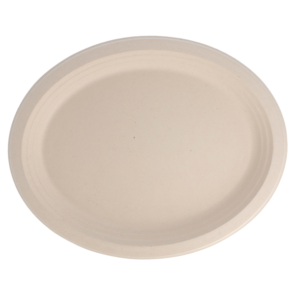 Garcia De Pou PLATOS OVALES 'BIONIC' 32x25 5x2 1 CM NATURAL BAGAZO (500 UNID.)