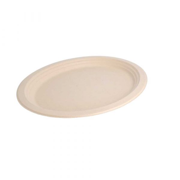 Garcia de pou PLATOS OVALES 'BIONIC' 32x25 5x2 1 CM NATURAL BAGAZO (500 UNID.)